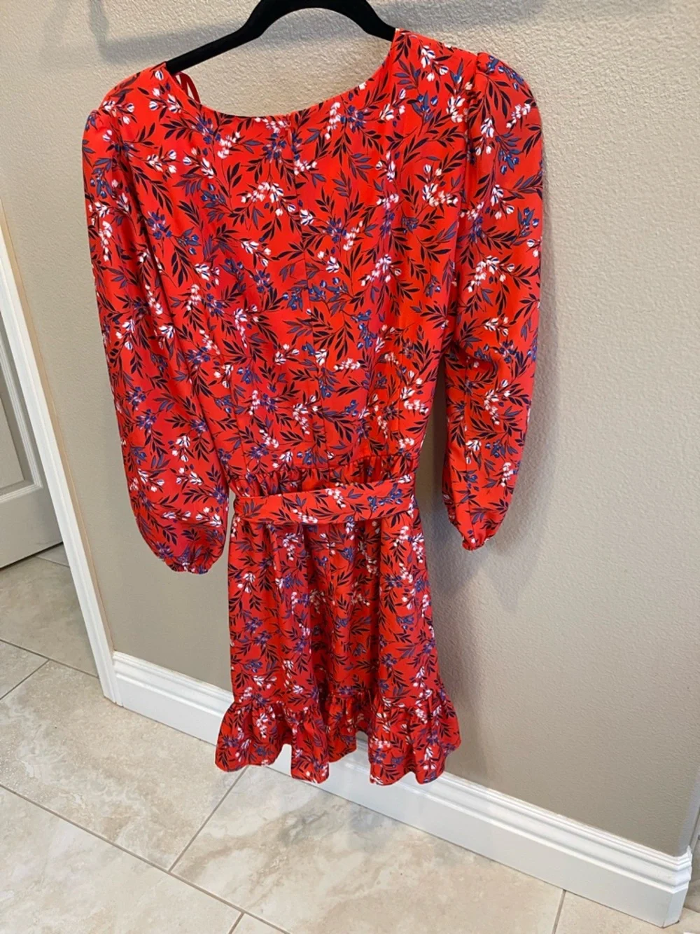 Eliza J Red Floral Wrap Dress - Picture 3 of 6